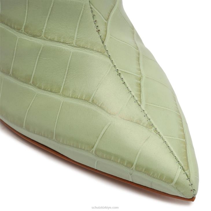 Schutz N42F767maryana timsah kabartmalı deri çizme adaçayı