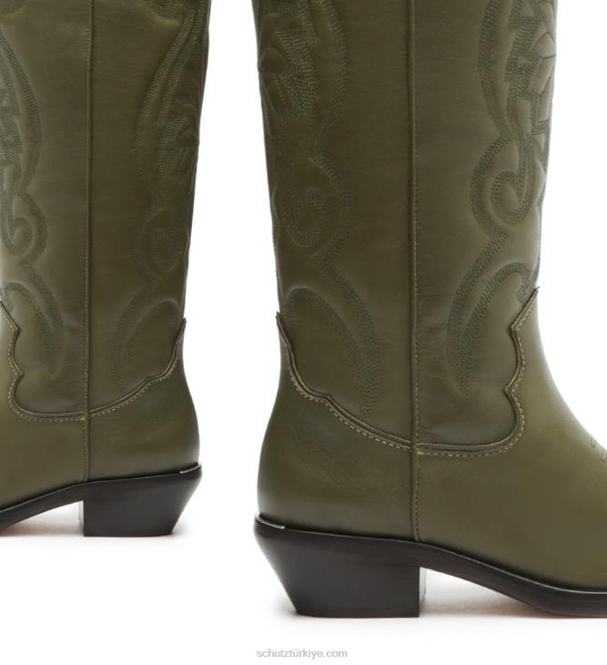 Schutz N42F779zachy up deri çizme askeri yeşil