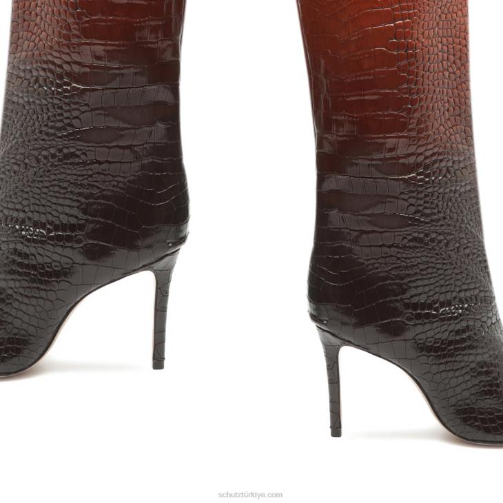 Schutz N42F797maryana günlük deri çizme kırmızı kahverengi