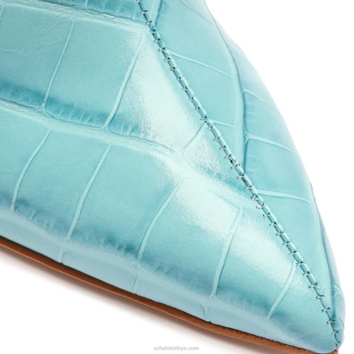 Schutz N42F802maryana timsah kabartmalı deri çizme deniz