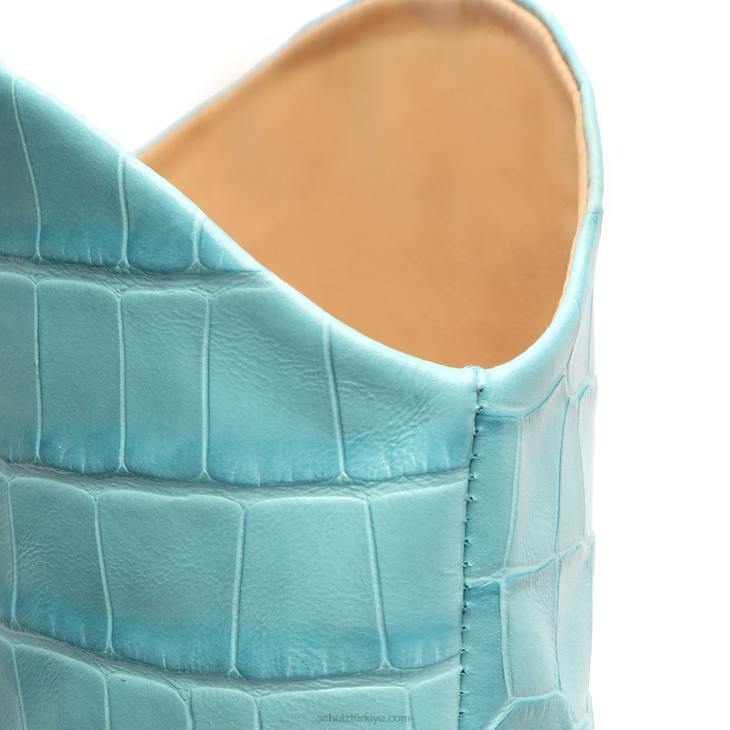 Schutz N42F802maryana timsah kabartmalı deri çizme deniz