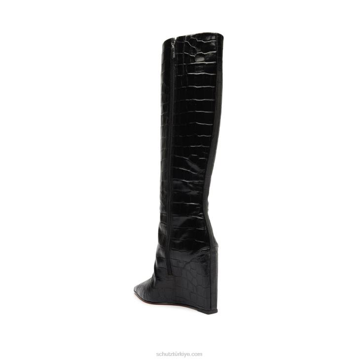 Schutz N42F804asya up timsah kabartmalı deri çizme siyah