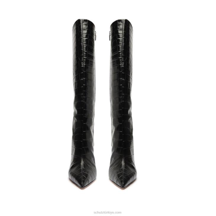 Schutz N42F804asya up timsah kabartmalı deri çizme siyah