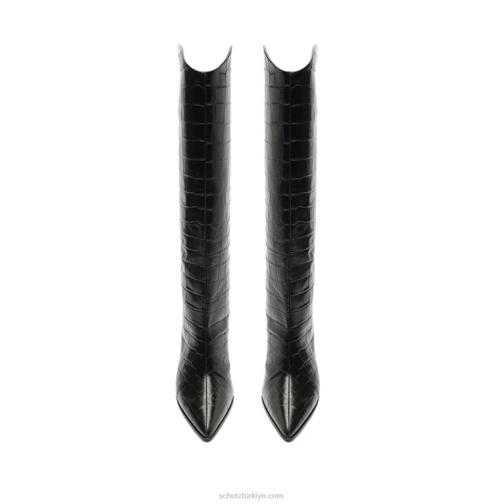 Schutz N42F817maryana blok geniş timsah çizmesi siyah