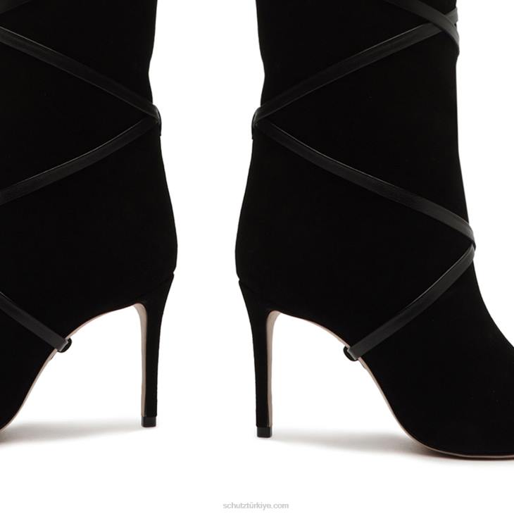 Schutz N42F827maryana dantel inek süet çizme siyah