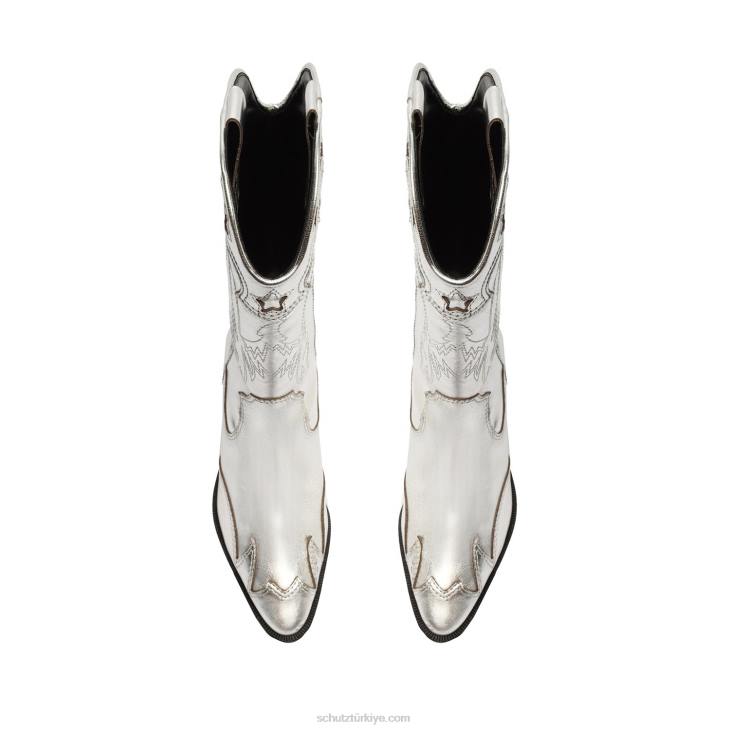 Schutz N42F829cicera metalik napa deri patik gümüş