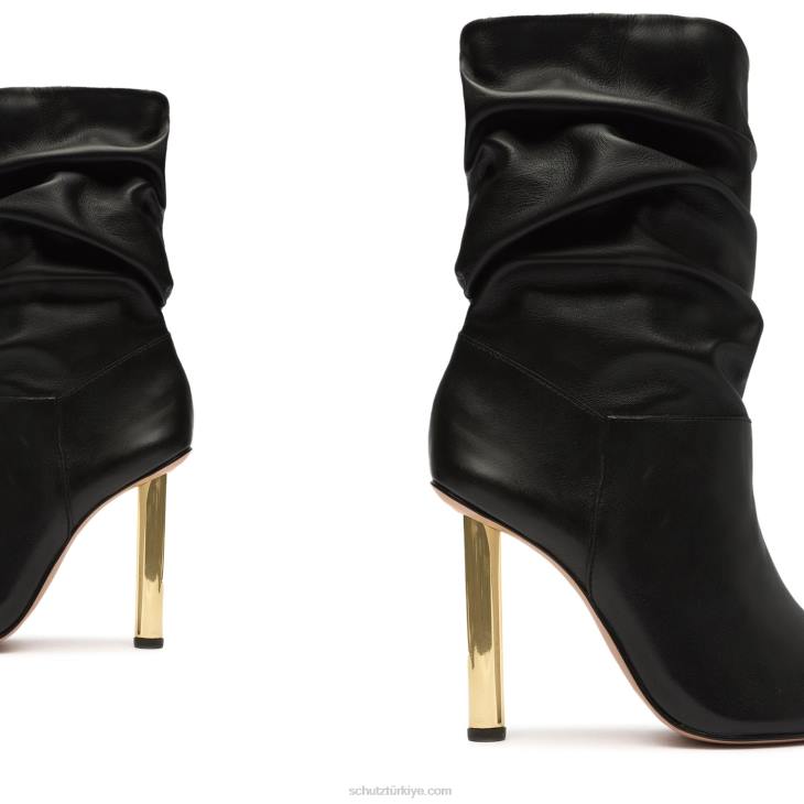 Schutz N42F834ashlee pin topuk napa deri bootie siyah