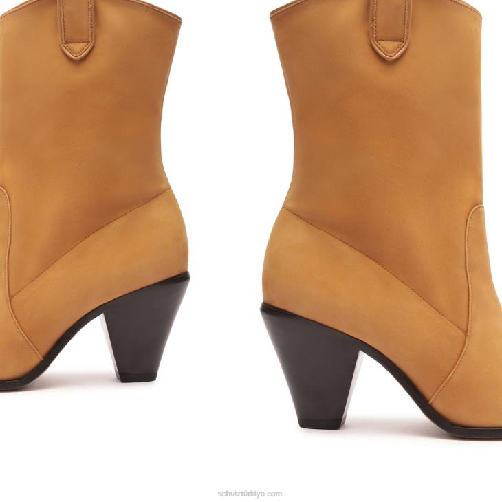 Schutz N42F839mackie nubuk deri patik çıplak karamel