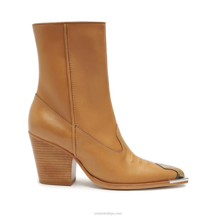 Schutz N42F840eastwood atanado deri patik çıplak karamel