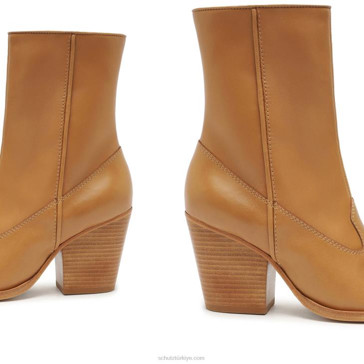 Schutz N42F840eastwood atanado deri patik çıplak karamel