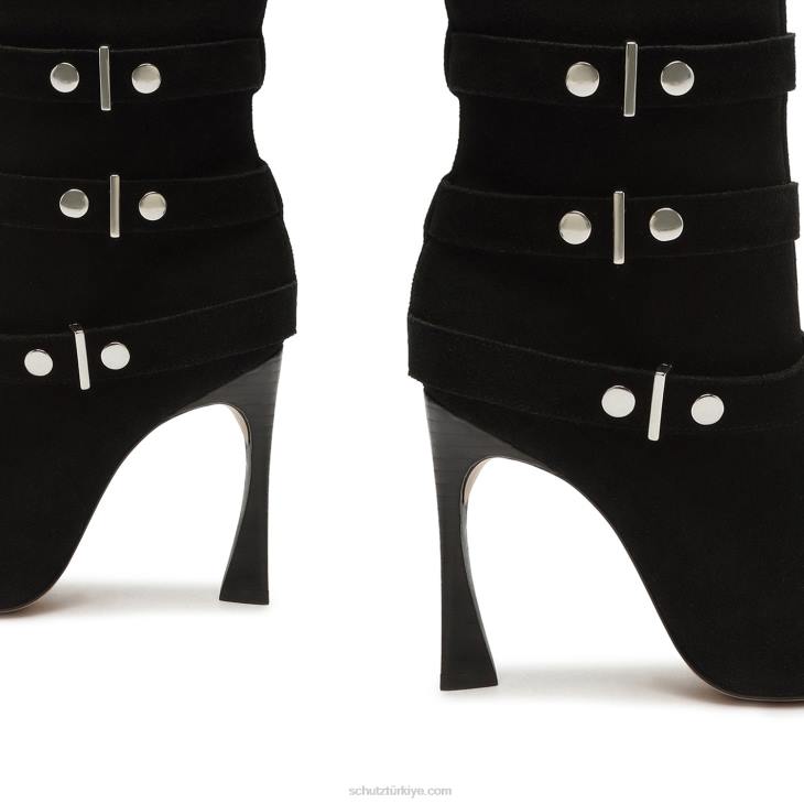 Schutz N42F851nyle inek süet patik siyah