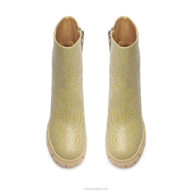 Schutz N42F862gwendoline timsah kabartmalı deri patik badem tutkunu