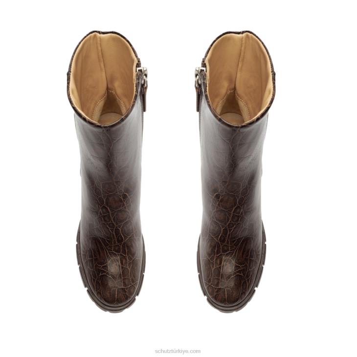 Schutz N42F863gwendoline timsah kabartmalı deri patik yeni bizon