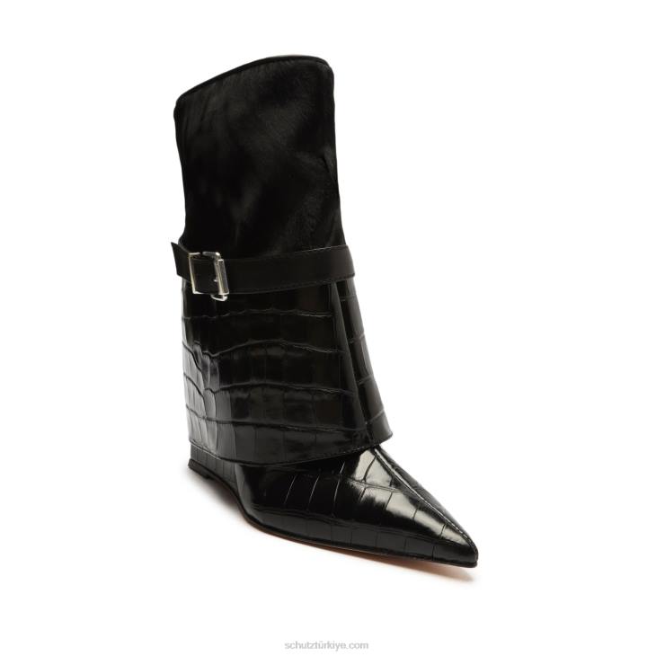 Schutz N42F869jorian timsah kabartmalı deri patik siyah