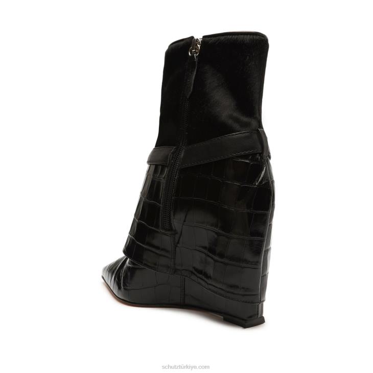 Schutz N42F869jorian timsah kabartmalı deri patik siyah