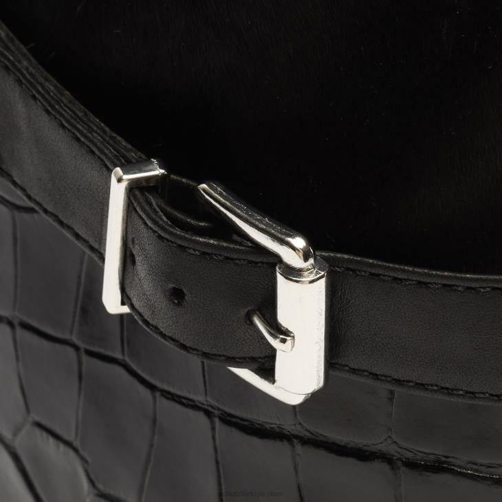 Schutz N42F869jorian timsah kabartmalı deri patik siyah