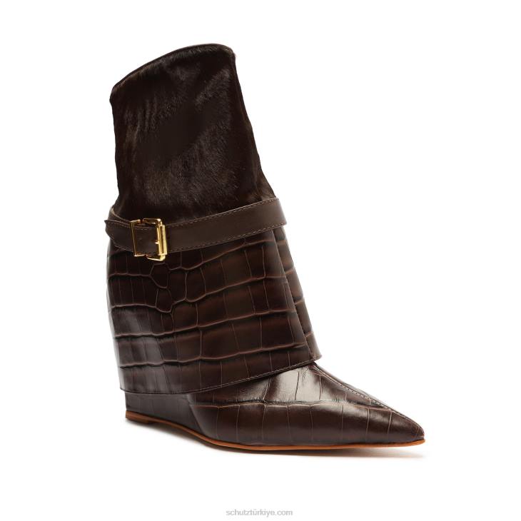 Schutz N42F870jorian timsah kabartmalı deri patik yeni bizon