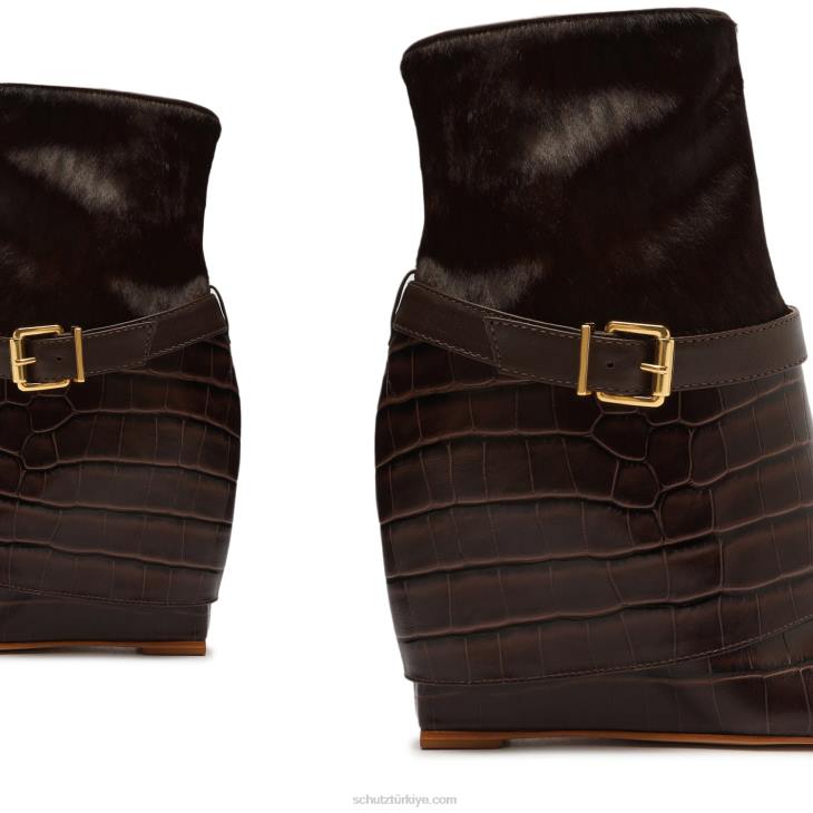 Schutz N42F870jorian timsah kabartmalı deri patik yeni bizon