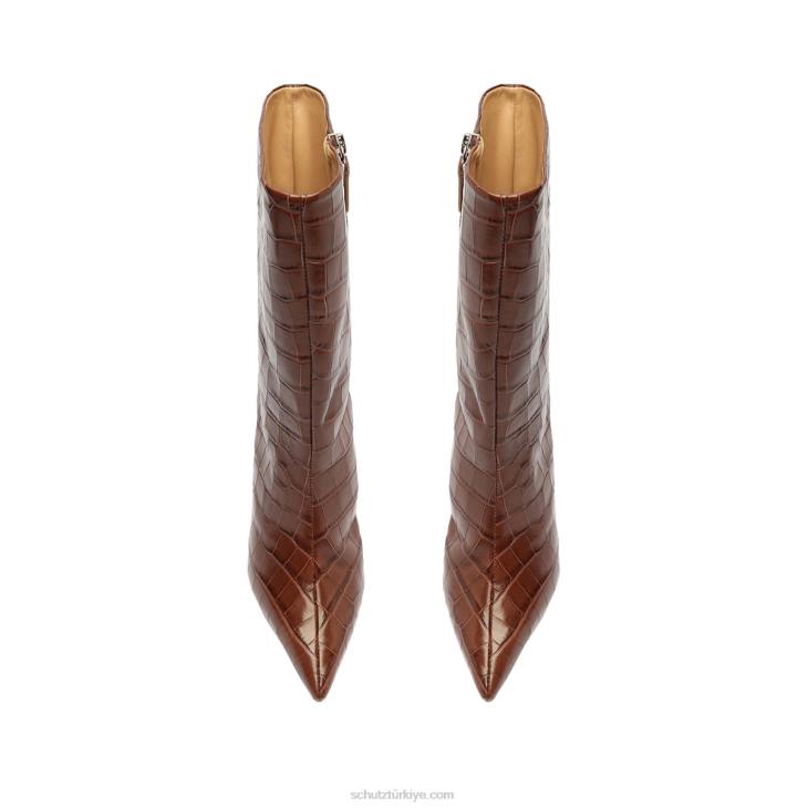 Schutz N42F900mary timsah kabartmalı deri patik yeni konyak