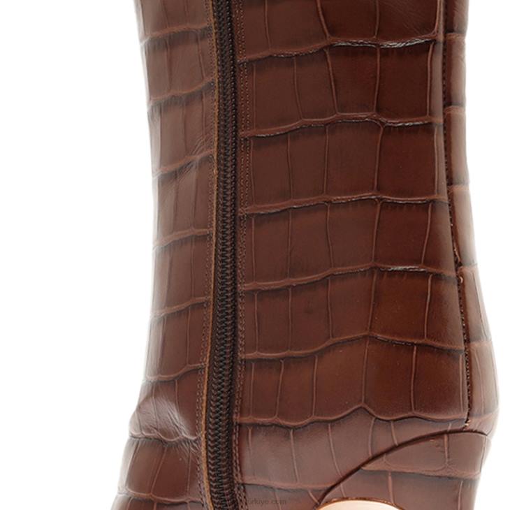 Schutz N42F900mary timsah kabartmalı deri patik yeni konyak