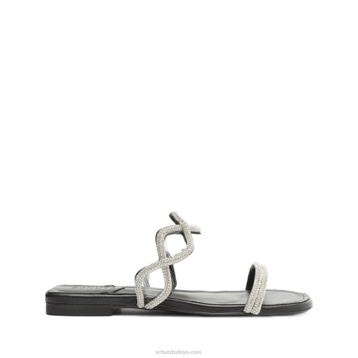 Schutz N42F507arabella glam vinil sandalet kristal siyah