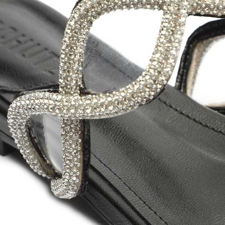 Schutz N42F507arabella glam vinil sandalet kristal siyah