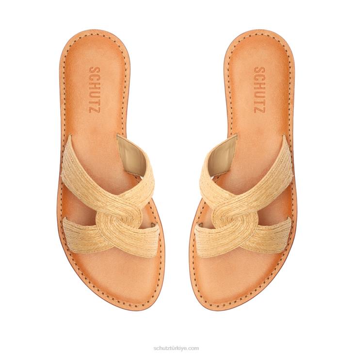 Schutz N42F509rita doğal rafya sandalet kum