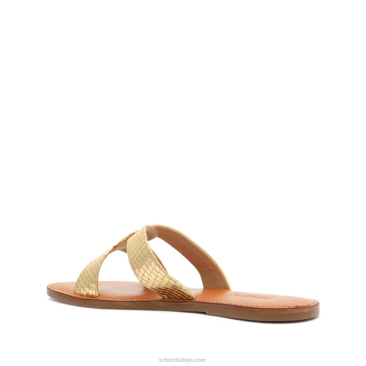 Schutz N42F510rita metalik deri sandalet altın