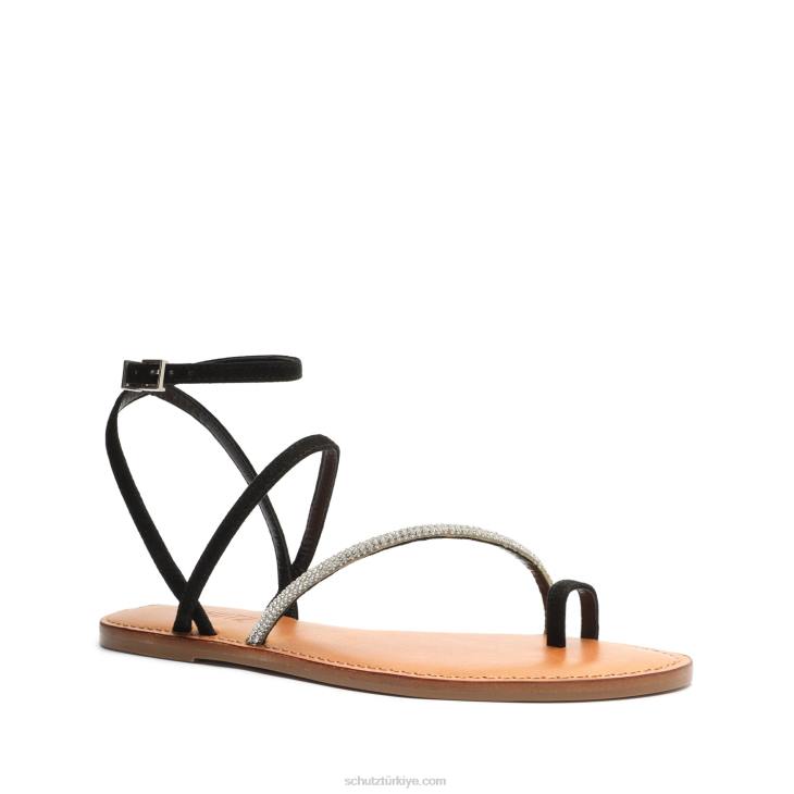Schutz N42F523hallea glam nubuk sandalet siyah