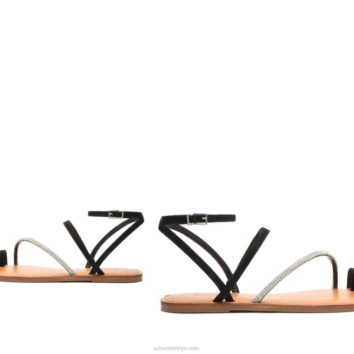 Schutz N42F523hallea glam nubuk sandalet siyah