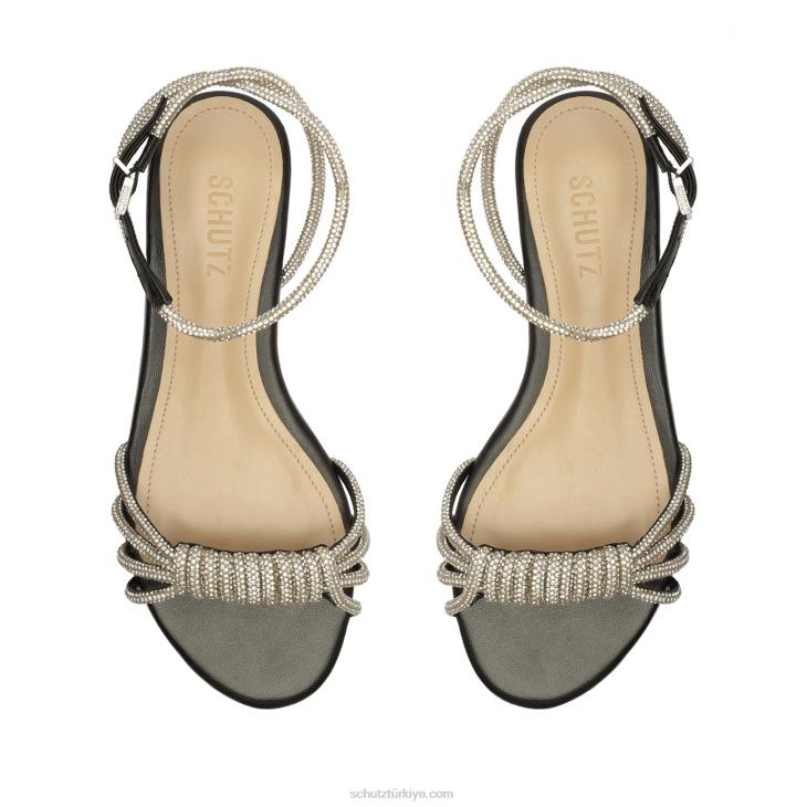 Schutz N42F529jewell günlük Nappa deri sandalet siyah