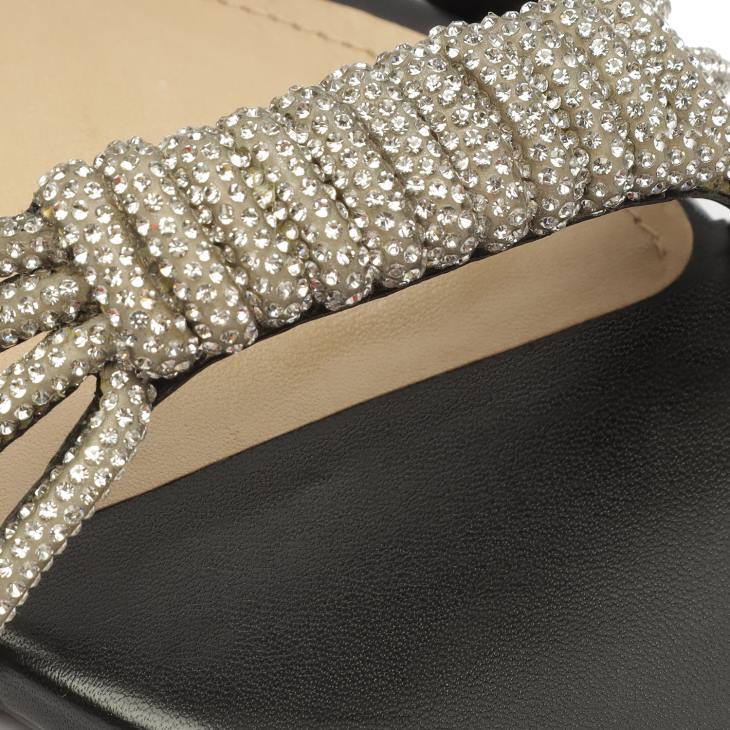 Schutz N42F529jewell günlük Nappa deri sandalet siyah