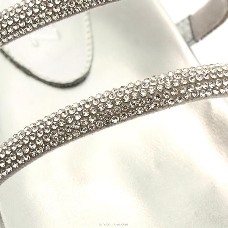 Schutz N42F532phoebe sportif metalik napa deri sandalet gümüş