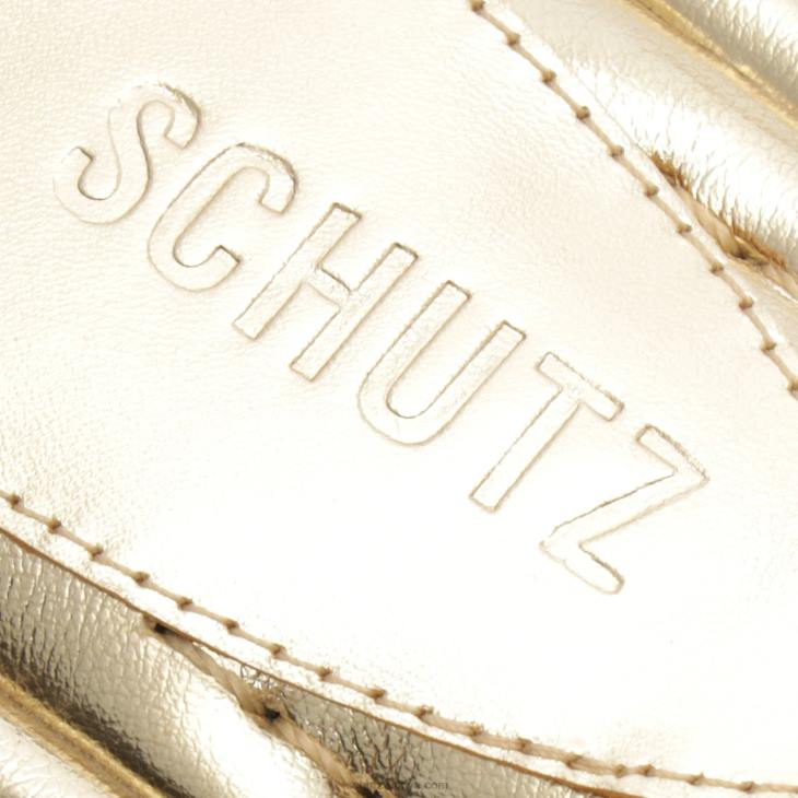 Schutz N42F535binky metalik deri sandalet altın