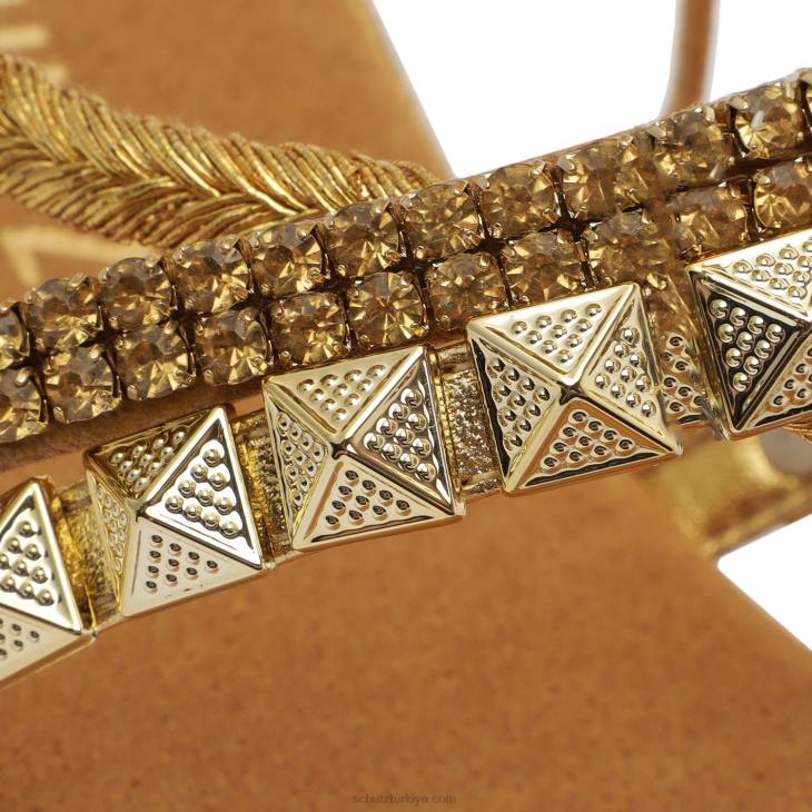 Schutz N42F542yaz napa deri sandalet altın