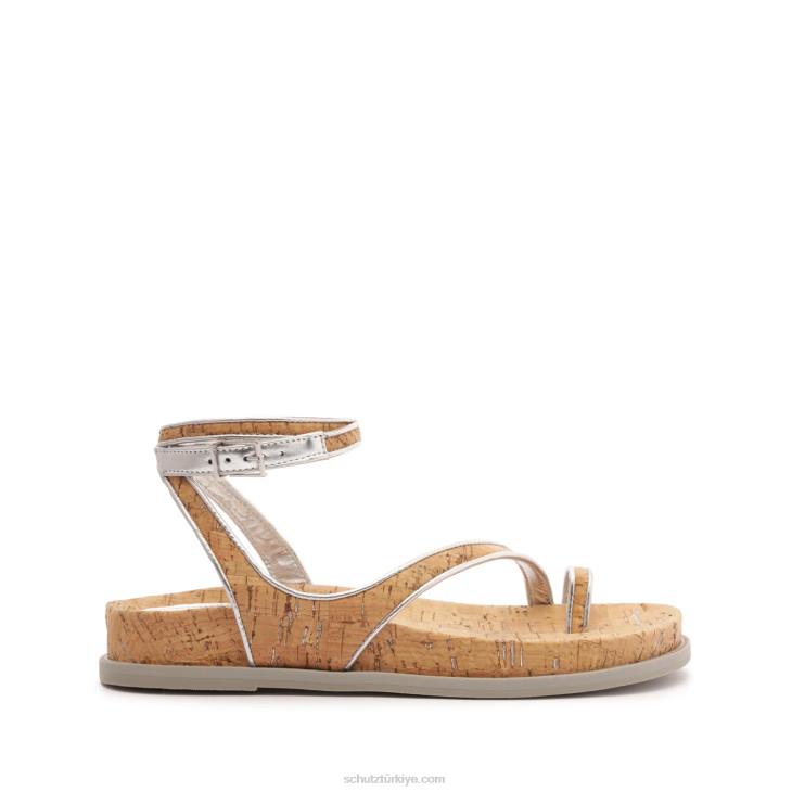 Schutz N42F544chinara deri sandalet gümüş
