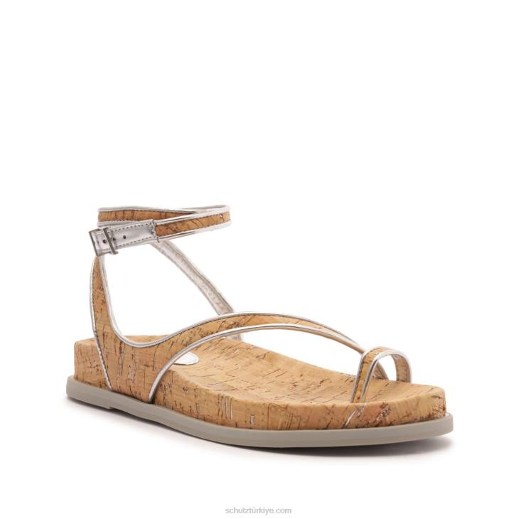 Schutz N42F544chinara deri sandalet gümüş