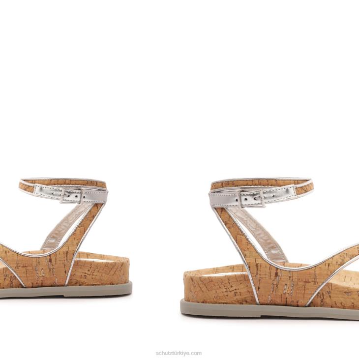 Schutz N42F544chinara deri sandalet gümüş
