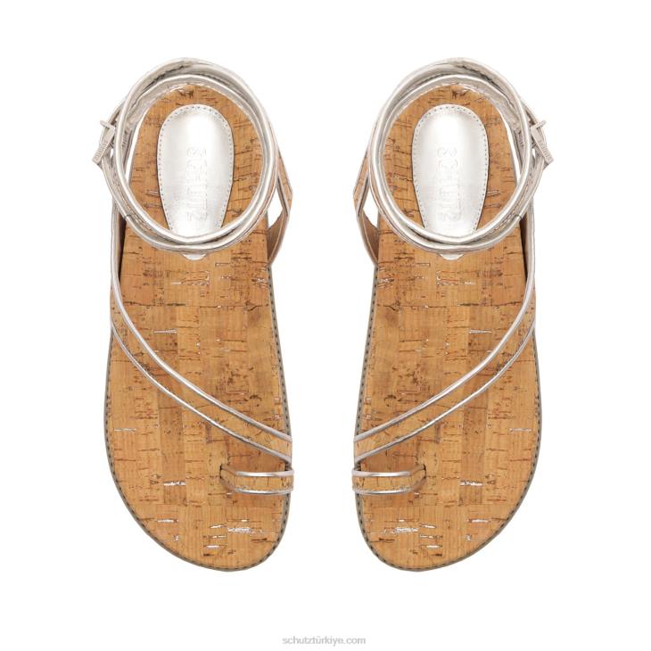 Schutz N42F544chinara deri sandalet gümüş