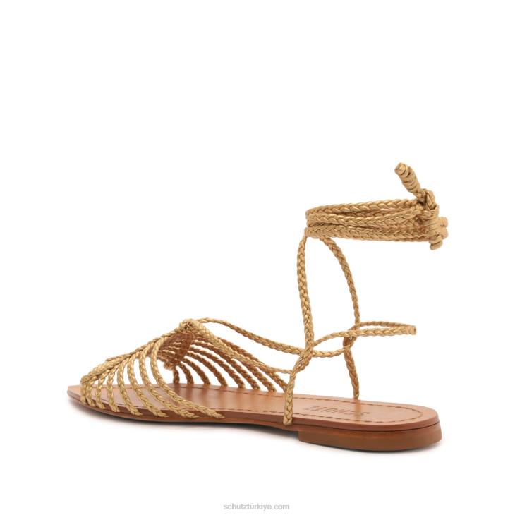 Schutz N42F547adele metalik deri sandalet altın