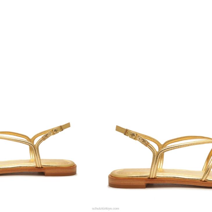 Schutz N42F555octavia metalik deri sandalet altın