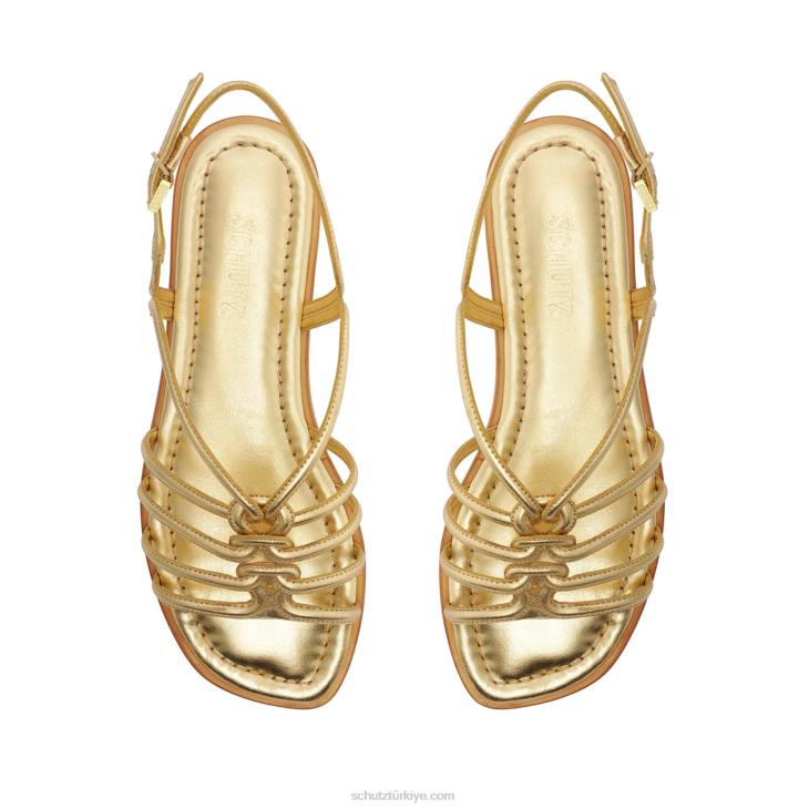 Schutz N42F555octavia metalik deri sandalet altın
