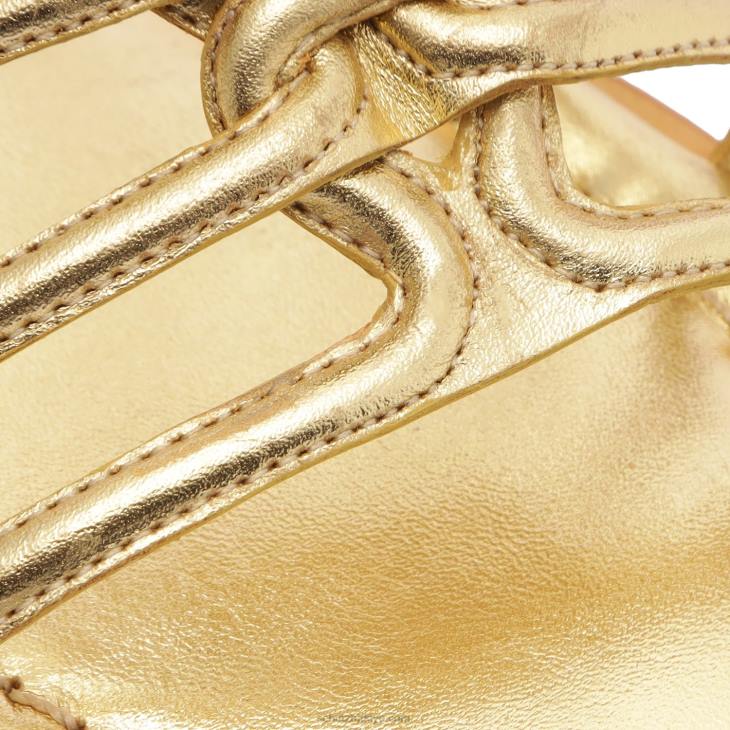 Schutz N42F555octavia metalik deri sandalet altın