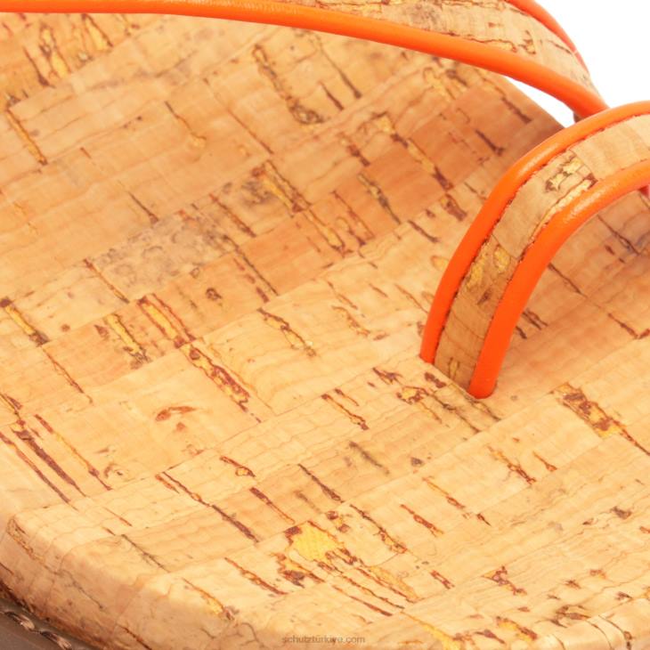 Schutz N42F557chinara deri sandalet alev turuncu