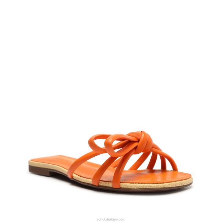 Schutz N42F574çiçeği sandalet parlak mandalina