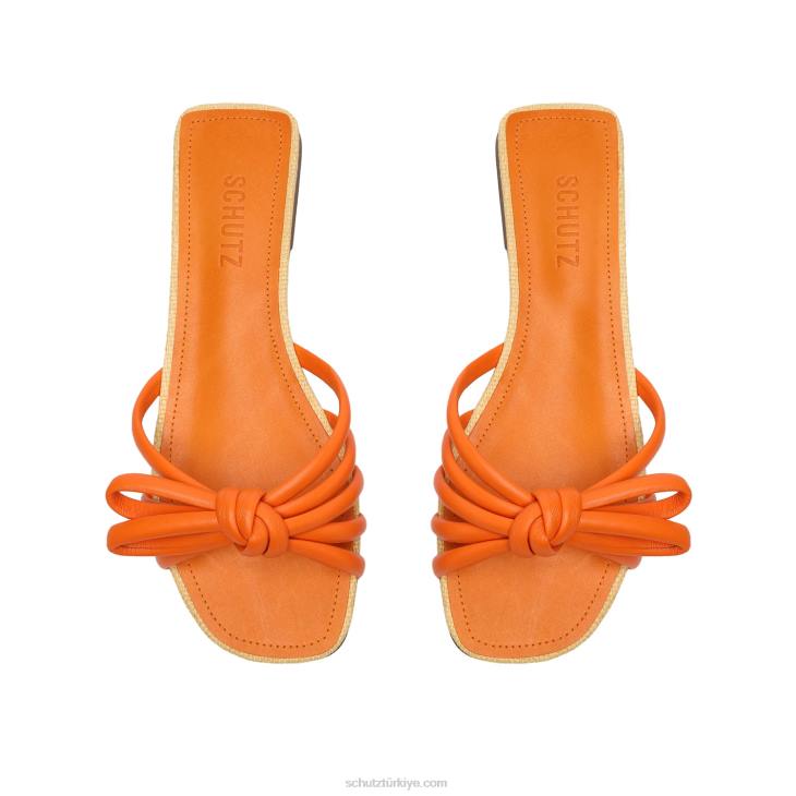 Schutz N42F574çiçeği sandalet parlak mandalina