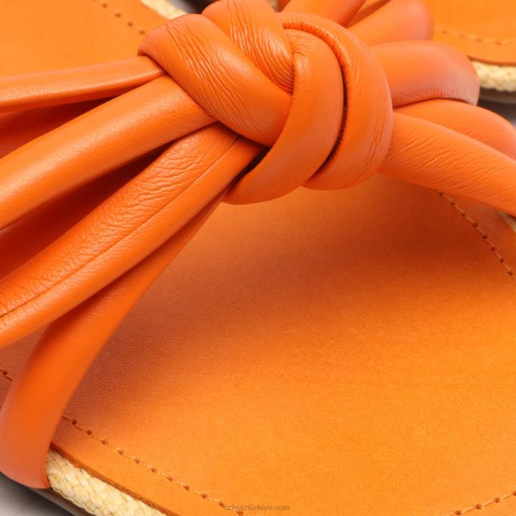 Schutz N42F574çiçeği sandalet parlak mandalina