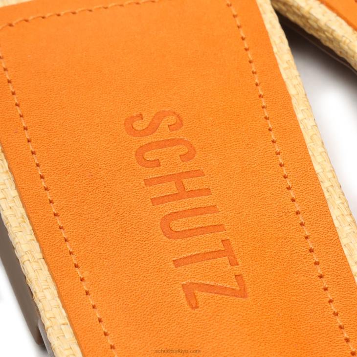 Schutz N42F574çiçeği sandalet parlak mandalina
