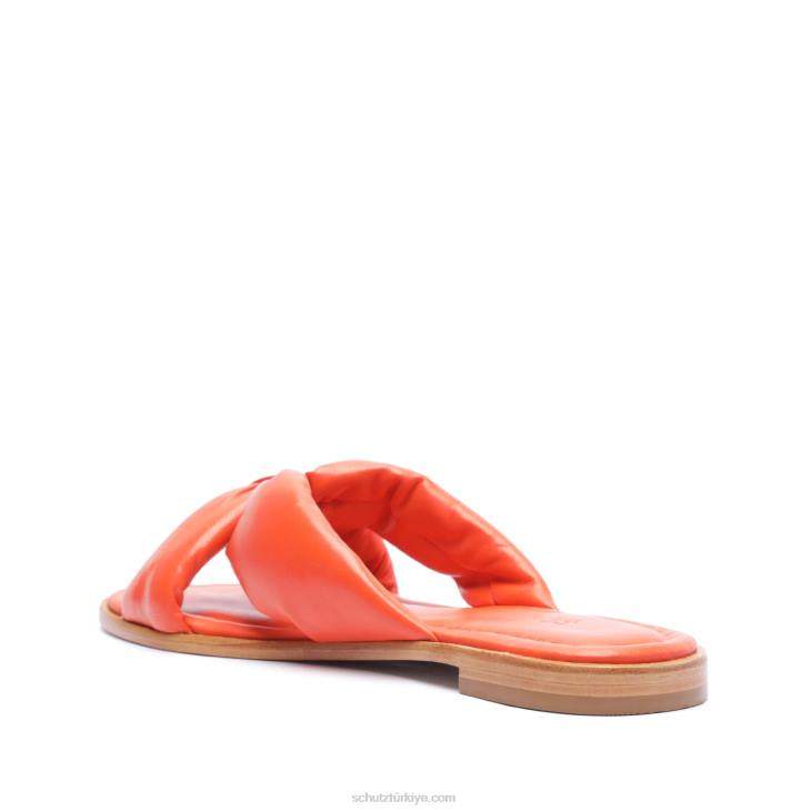 Schutz N42F598peri napa deri sandalet alev turuncu