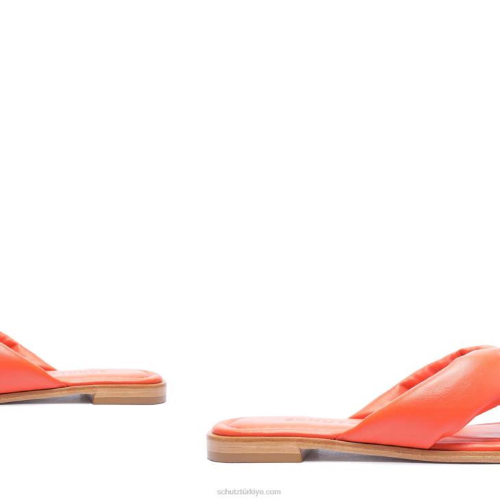 Schutz N42F598peri napa deri sandalet alev turuncu